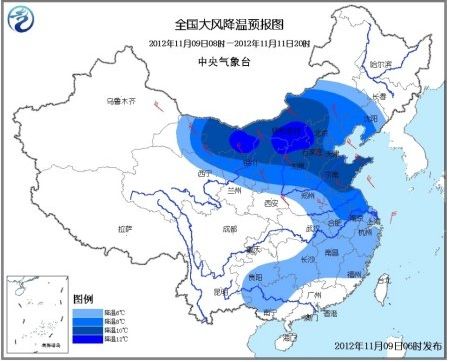 北方大部降温6-12℃ 内蒙古华北有较强降雪