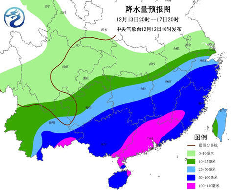 13-17日降水量预报